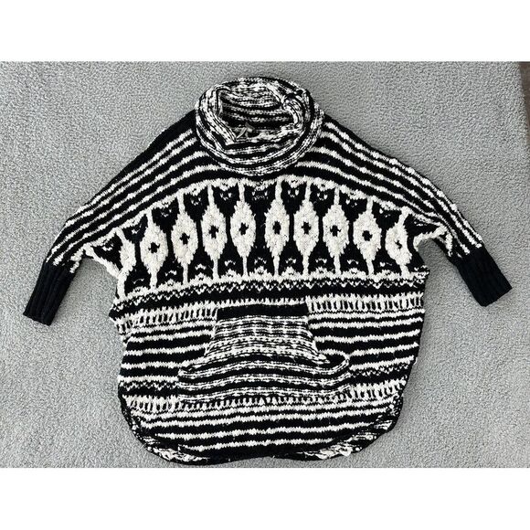 Free People Rosie Lee Poncho‎ Sweater Womens Small Oversized Boho Cowl Neck - Picture 1 of 10